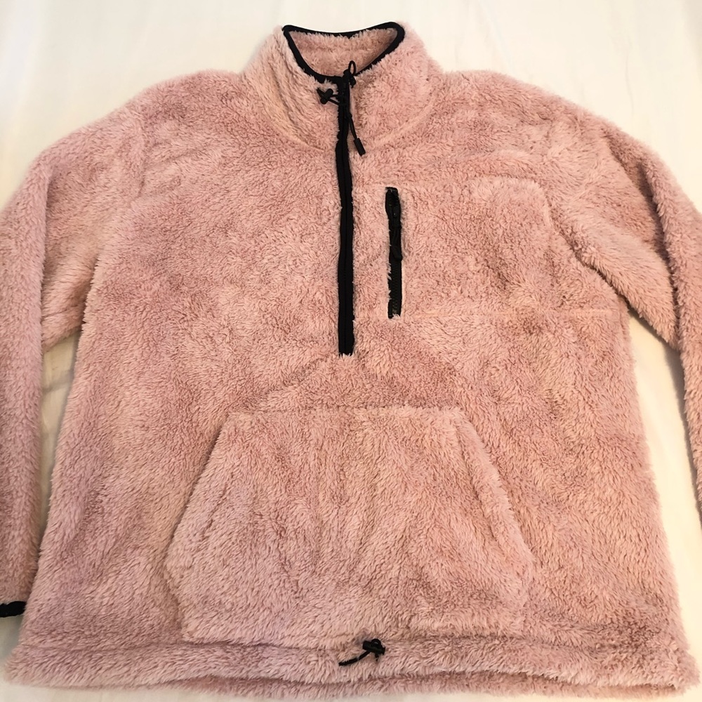 Pink VS half zip Sherpa
